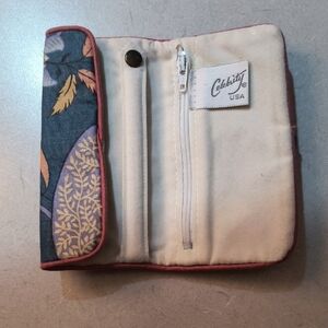 Vintage Floral Jewelry Travel Case Tie Zipper Celebrity USA